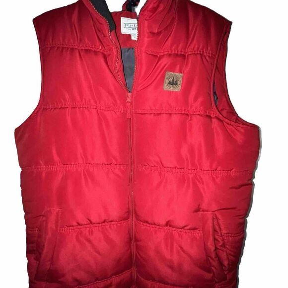 Field and‎ Stream Puffer Vest Men’s Sz L Red Fishing Hiking Camping Gorpcore EUC - Picture 6 of 9